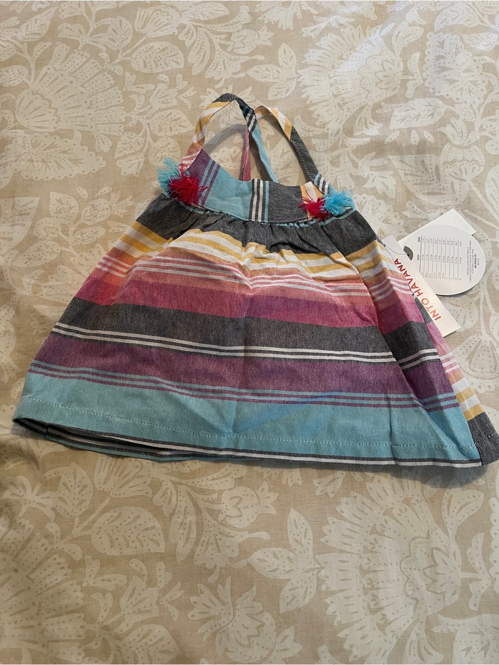 Koala Kids Multicolor Striped Sundress - Blue, Purple, Pink, Yellow, Gray
